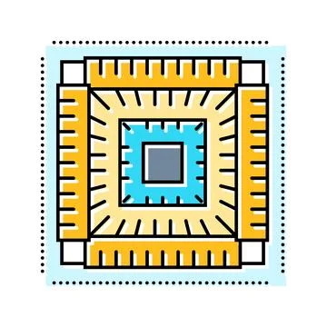 Circuit board quantum computer color icon vector illustration イラスト素材