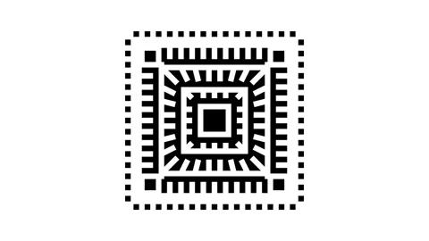 Circuit board quantum computer glyph icon animation Stock Footage 326142141