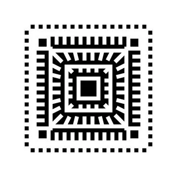 Circuit board quantum computer glyph icon vector illustration イラスト素材