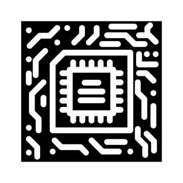 Circuit board quantum computer glyph icon vector illustration 스톡 일러스트