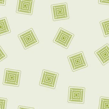 Circuit board quantum computer glyph seamless pattern Illustrazione stock