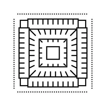 Circuit board quantum computer line icon vector illustration イラスト素材