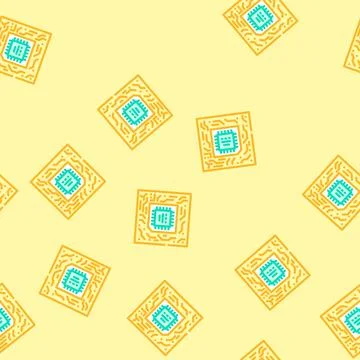 Circuit board quantum computer vector seamless pattern Stockillustratie