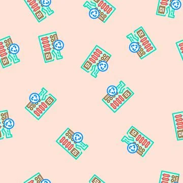 Circuit board recycling vector seamless pattern Illustrazione stock