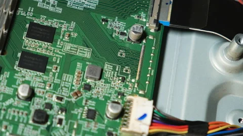 Circuit board repair. Electronic hardware modern technology. Motherboard digital Stock Footage 172370738