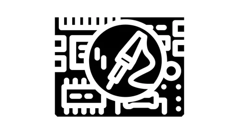Circuit board repair electronics glyph icon animation Stock Footage 326743408