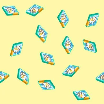 Circuit board repair electronics isometric icon seamless pattern Stock Illustration