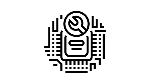 Circuit board repair electronics line icon animation Stock Footage 326132235