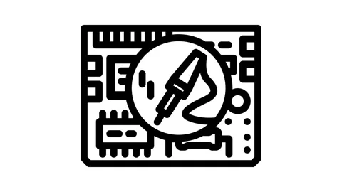 Circuit board repair electronics line icon animation Stock Footage 326760841