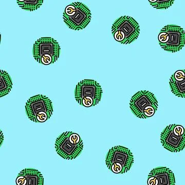 Circuit board repair electronics vector seamless pattern Stock Illustration