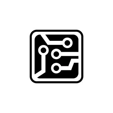 Circuit Board, Scheme, Microchip Flat Vector Icon Stock Illustration