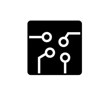 Circuit Board, Scheme, Microchip Solid Flat Vector Icon Isolated on White Bac Illustrazione stock