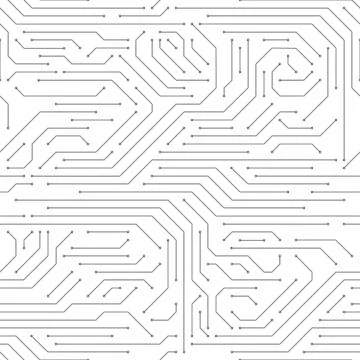 Circuit board seamless. High-tech technology electronic system pattern, digital Stock Illustration