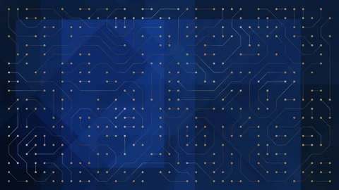 Circuit board seamless loop against slow motion dark blue abstract background Stock Footage 321279680