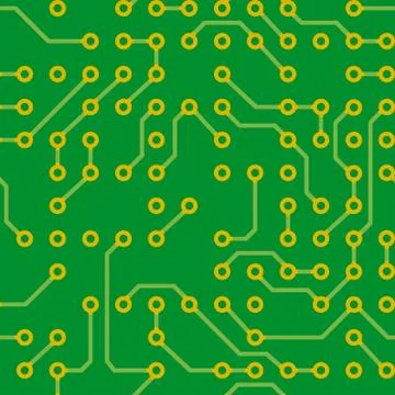 Circuit board seamless pattern. Abstract design textile print. Vector illustr Stock Illustration