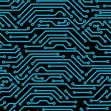 Circuit board seamless pattern. Background of microchip elements Stock Illustration