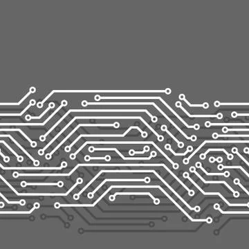 Circuit board seamless pattern. Background of microchip elements Stock Illustration