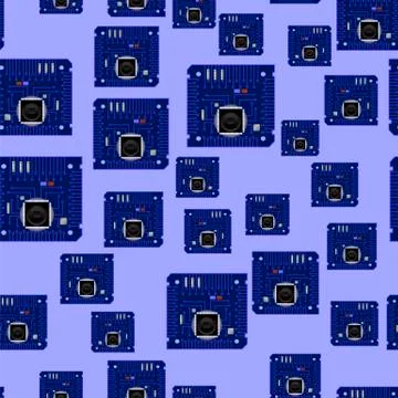 Circuit Board Seamless Pattern 스톡 일러스트