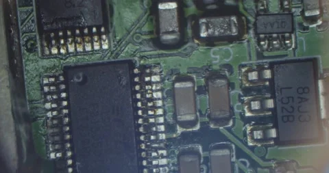 Circuit Board seen through microscope Stock Footage 149825492