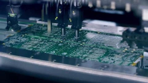 Circuit Board Semiconductor Assembly 4K Stock Footage 340501901
