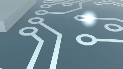 Circuit board sending data to the cloud Stock Footage 52942442