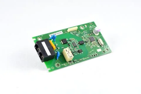 Circuit Board with a set of low-current radio components Stock Photos