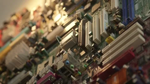 Circuit Board Short Pan Stock Footage 164379455