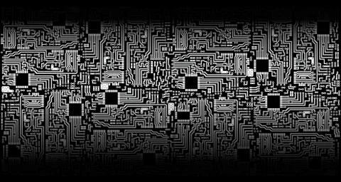 Circuit board - silver black Stock Illustration