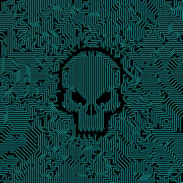 Circuit board skull イラスト素材