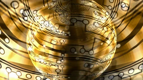 Circuit Board Sphere Stock Footage 32267587
