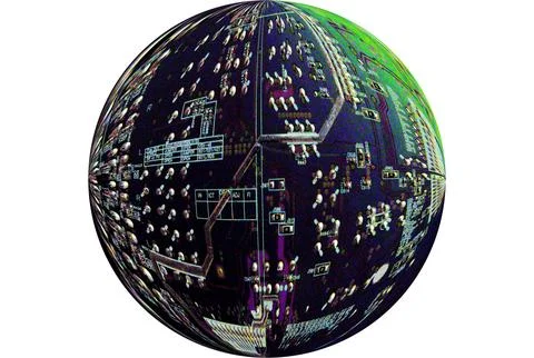 Circuit board - spherical Stock Photos
