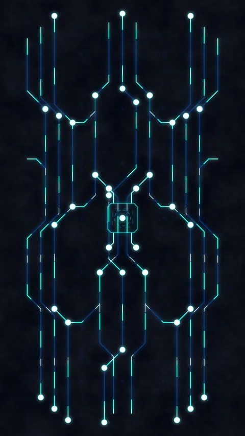 Circuit board spider tech animation loop Stock Footage 347557179