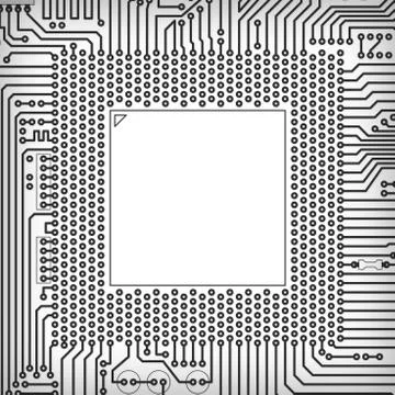 Circuit board square frame Illustrazione stock