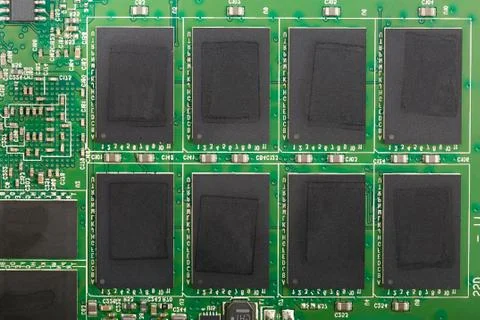 Circuit Board of an SSD Stock Photos