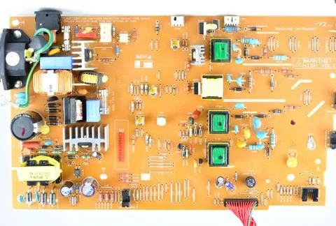 Circuit Board with surface mounting, the front view, the set of electronic co Stock Photos