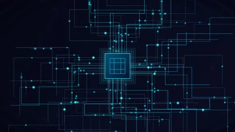 Circuit-Board Tech Motion Graphics Vídeos de archivo 343346837