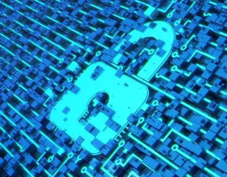 Circuit board technology and lock, data security protection Stock Illustration