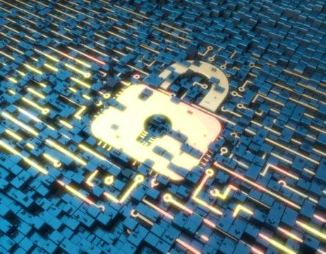 Circuit board technology and lock, data security protection Stock Illustration