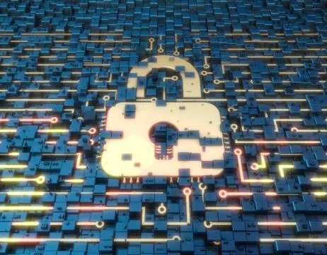 Circuit board technology and lock, data security protection Stock Illustration