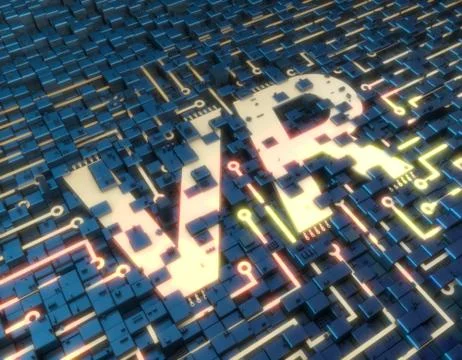 Circuit board technology and VR, data security protection Stock Illustration