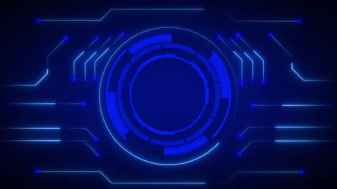 Circuit board technology animation features abstract blue neon loops. Board.. Stock Footage 341129700