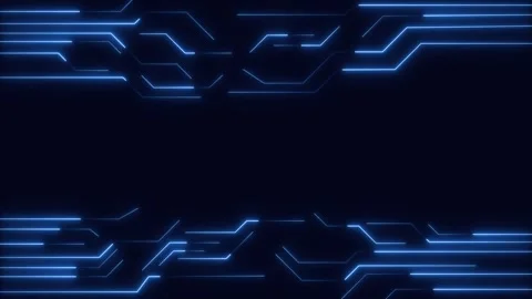 Circuit board technology animation shows abstract blue neon digital traces... Stock Footage 341128678