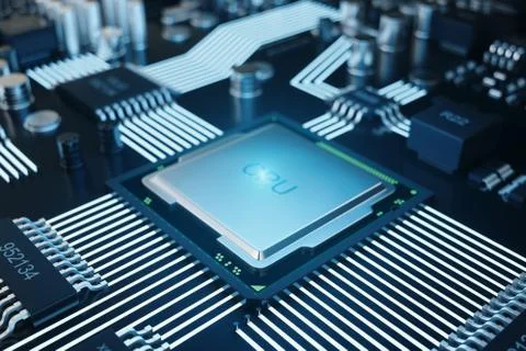 Circuit board. Technology background. Central Computer Processors CPU concept Stock Illustration