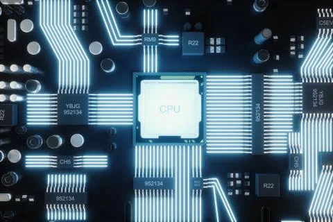 Circuit board. Technology background. Central Computer Processors CPU concept Stock Illustration