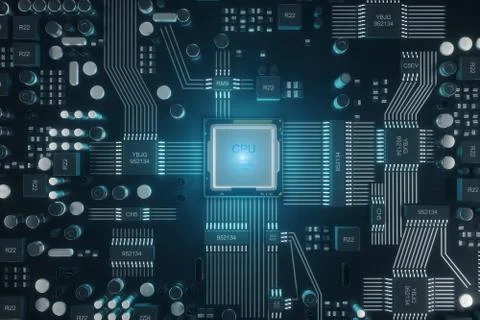 Circuit board. Technology background. Central Computer Processors CPU concept Stock Illustration