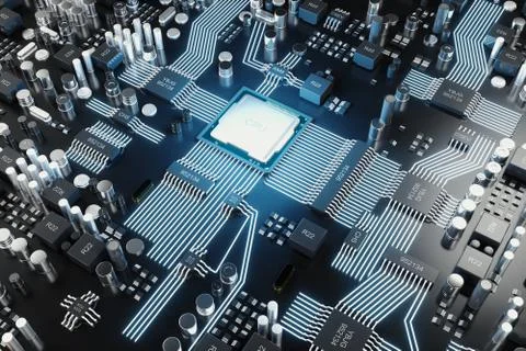 Circuit board. Technology background. Central Computer Processors CPU concept Stock Illustration