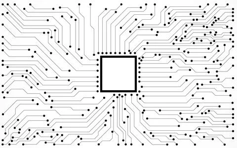 Circuit board, technology background, cpu, microprocessor. Vector illustratio Stock Illustration