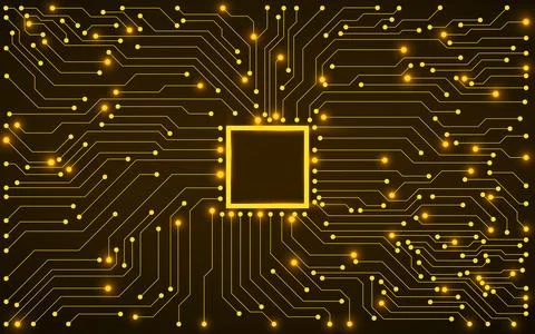 Circuit board, technology background, cpu, microprocessor. Vector illustratio Illustrazione stock