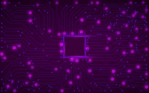 Circuit board, technology background, cpu, microprocessor. Vector illustratio Stockillustratie