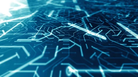 Circuit board technology background digital data processing network Stock Footage 108812883